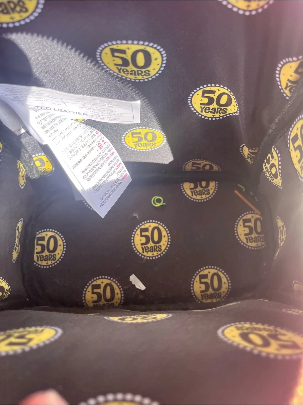 Disney Black Mini Backpack with Yellow Straps and Colorful Mickey Fantasy Print